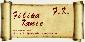 Filipa Kanić vizit kartica